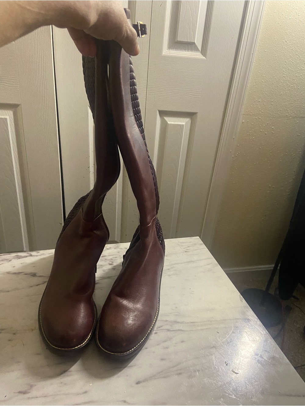 Cole Haan Burgundy Over-the-Knee Leather Boots